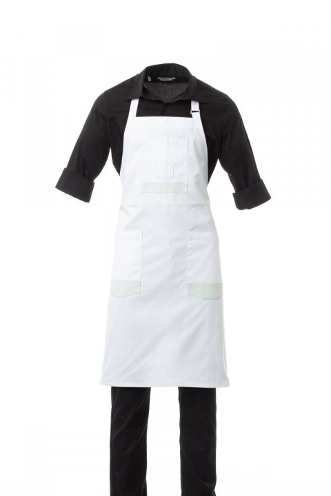 Store Latzschürze BIANCO/GRIGIO PERLA