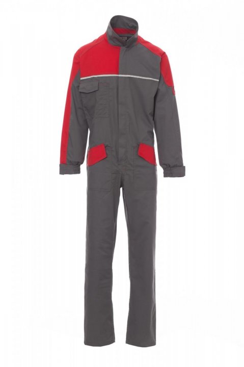 Promotech Overall / Latzhose STAHLGRAU/ROT