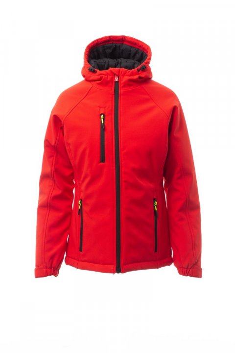 Gale Pad Lady Gefütterte Softshell-Jacke ROT/SCHWARZ