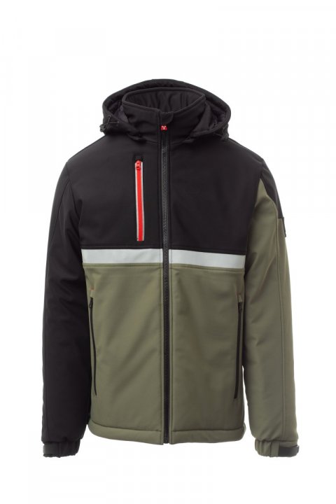 Wise Pad Gefütterte Softshell-Jacke MILITÄRGRÜN/SCHWARZ