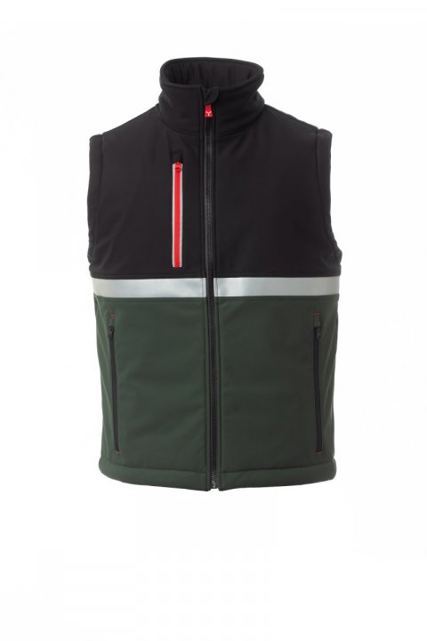 Wise Pad Gefütterte Softshell-Weste WALDGRÜN/SCHWARZ