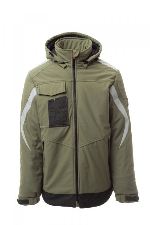 Wonder Pad Gefütterte Softshell-Jacke MILITÄRGRÜN/SCHWARZ