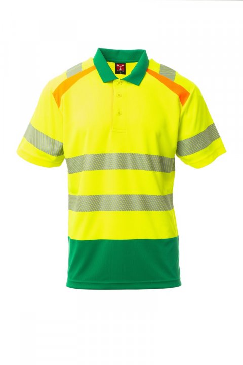 Lane Polohemd Jaune fluo / Vert vif