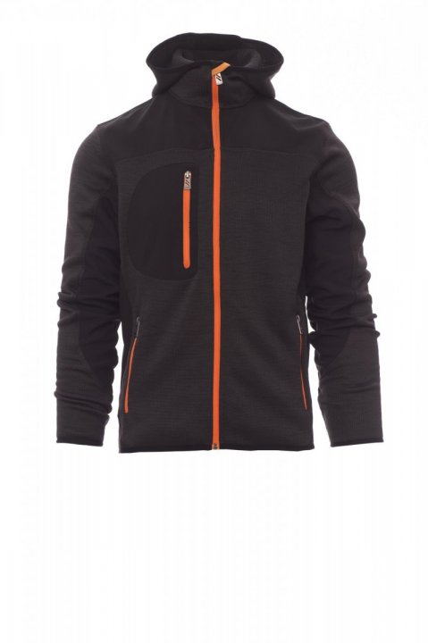 Trip Softshell-Jacke STAHLGRAU MELIERT/SCHWARZ-FLUOORANGE