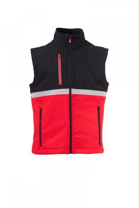 Wise Softshell-Weste Rouge / Noir