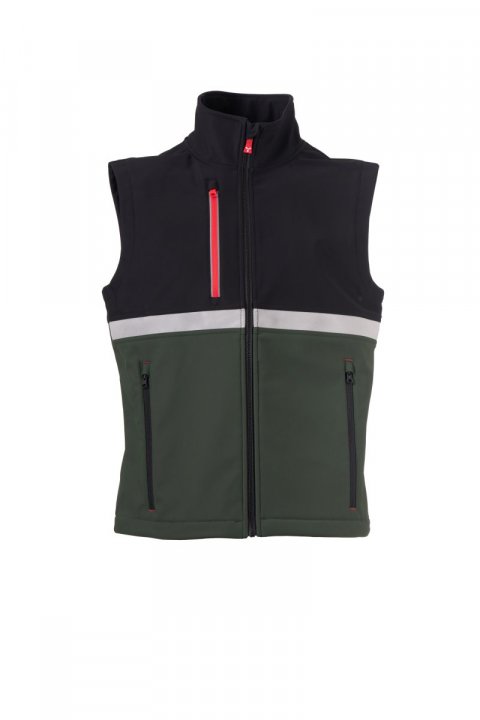 Wise Softshell-Weste WALDGRÜN / Noir