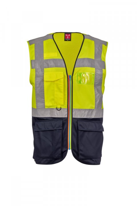 Extrovert Weste Jaune fluo / Bleu marine