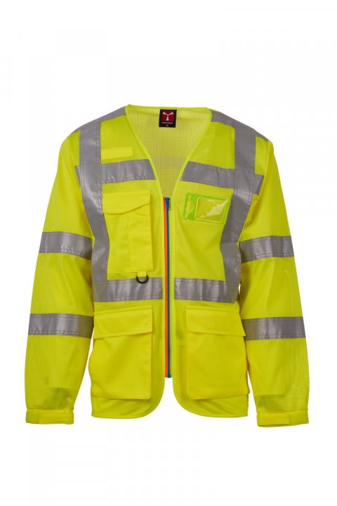 Long Exo Mesh Weste Jaune fluo