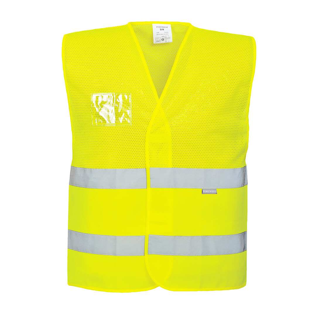 Hi-Vis Halb-Mesh Weste 2 Reflexstreifen 3