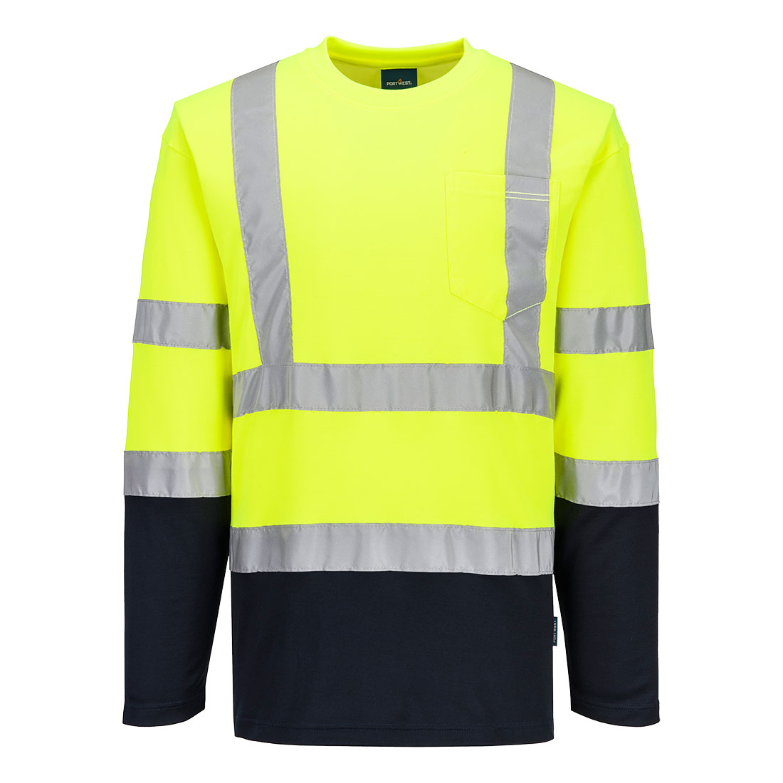 Hi-Vis Cotton Comfort Kontrast T-Shirt Langarm 3